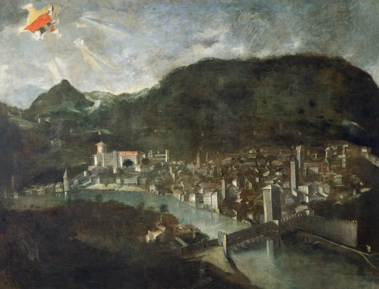 Byen Trento, ex-voto fra 1682, Italien af Italian School