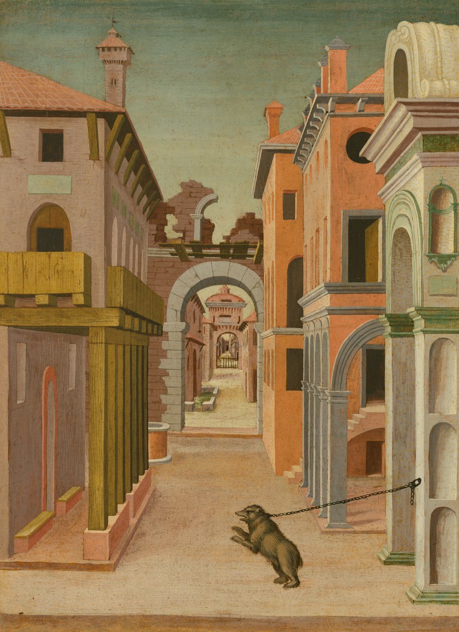Byudsigt (maleri) af Italian School
