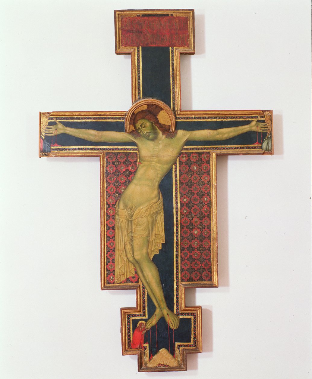 Krucifiks (tempera på træ) af Italian School