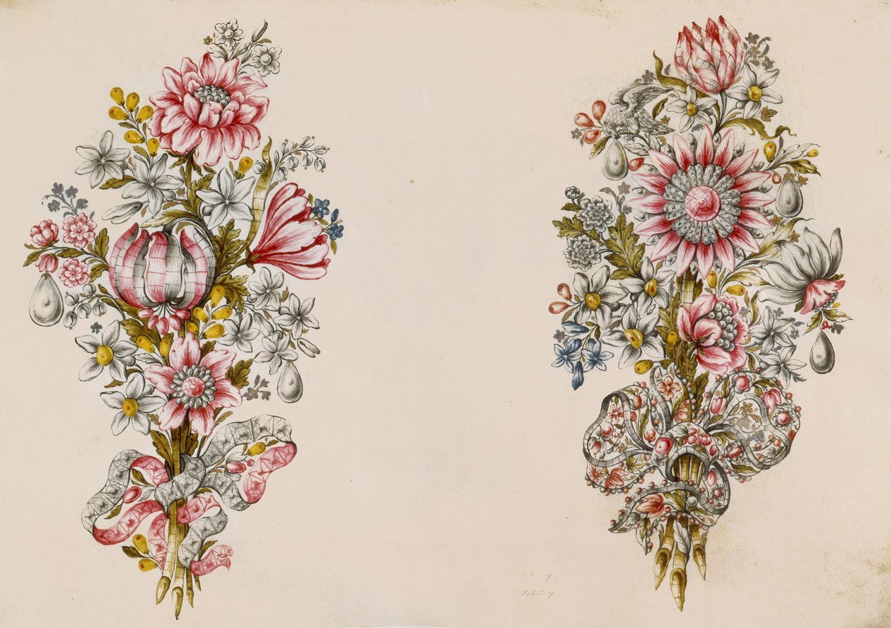 Design til sprays af blomster af Italian School