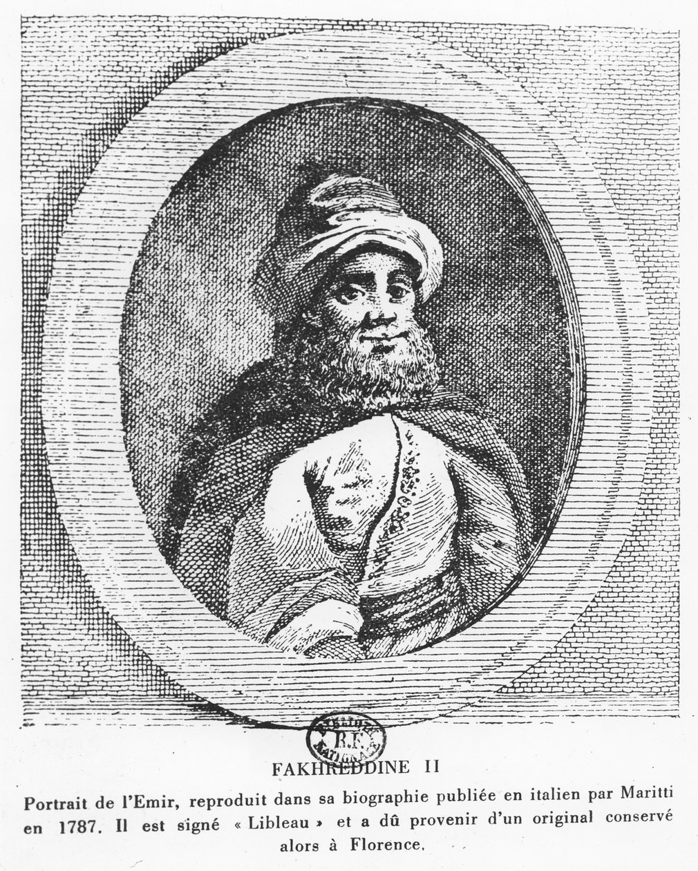 Emir Fakhr-al-Din II (gravering) af Italian School