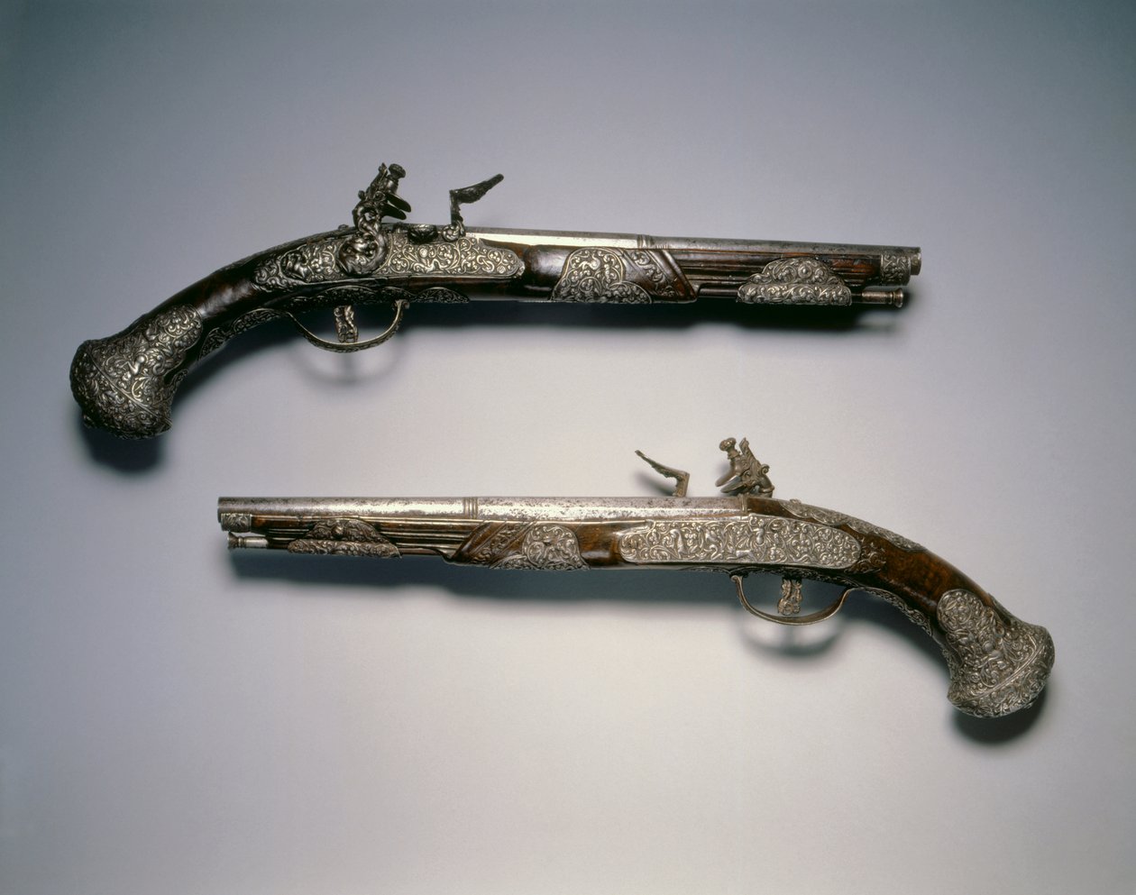 Flintlock-pistoler, Brescia, ca. 1670 af Italian School