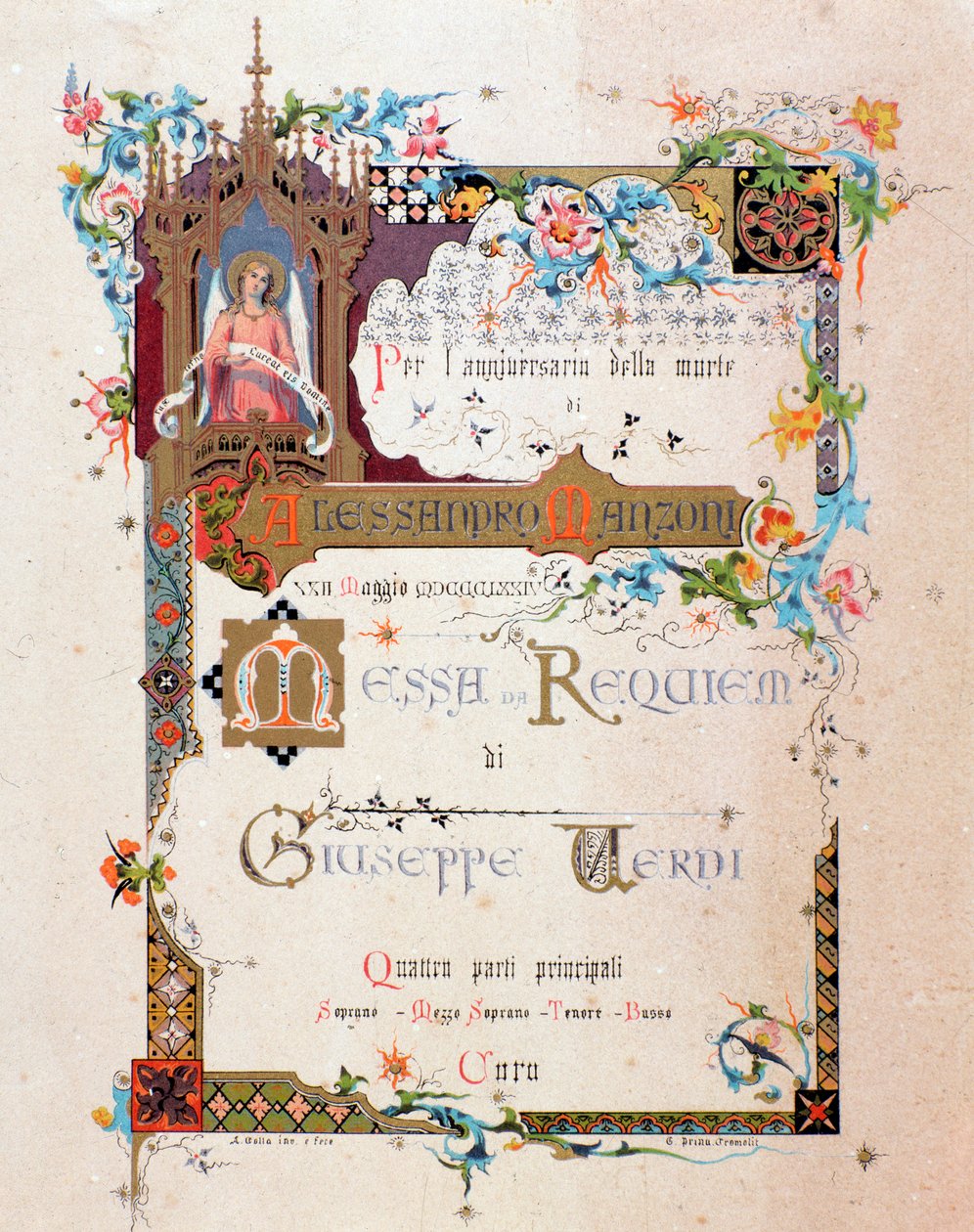 Frontispice af Verdis Requiem, 1874 af Italian School