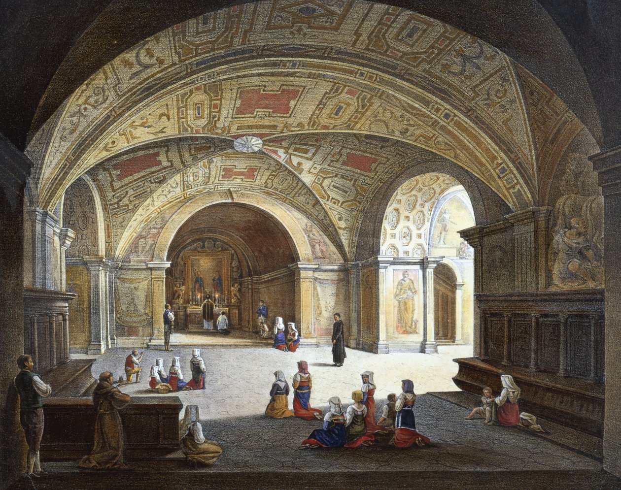Interiør, Abbey of Monte Cassino af Italian School