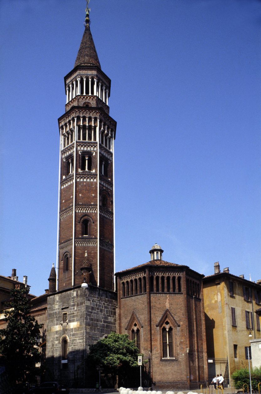 Milano: San Gottardos klokketårn. af Italian School
