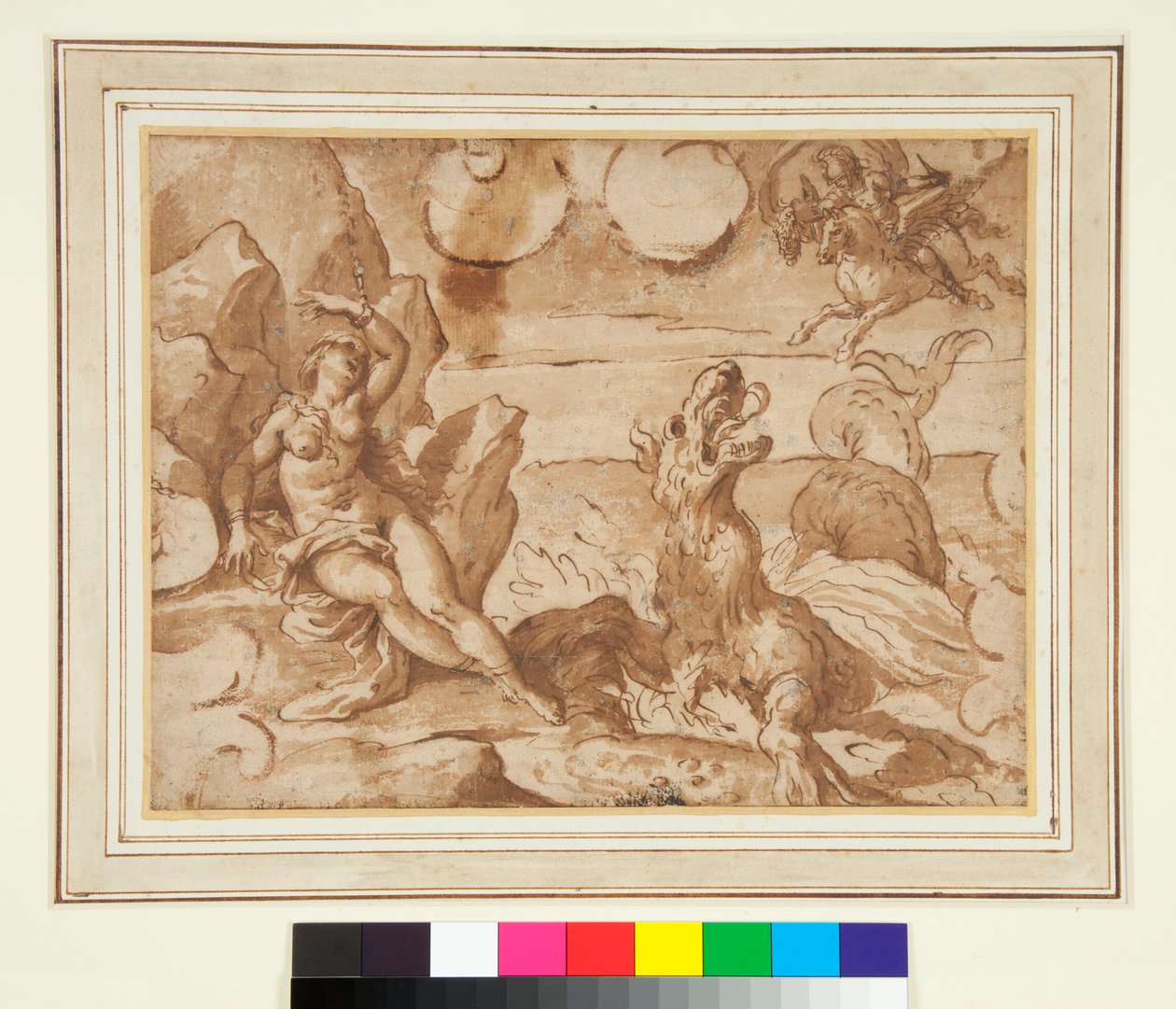 Perseus redder Andromeda af Italian School