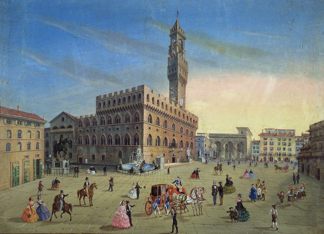 Piazza Signoria, Firenze af Italian School