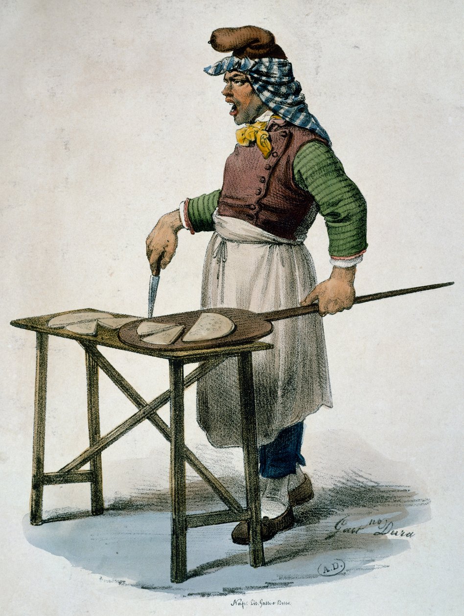 Pizzamaskine, ca 1820, gravering, Italien af Italian School