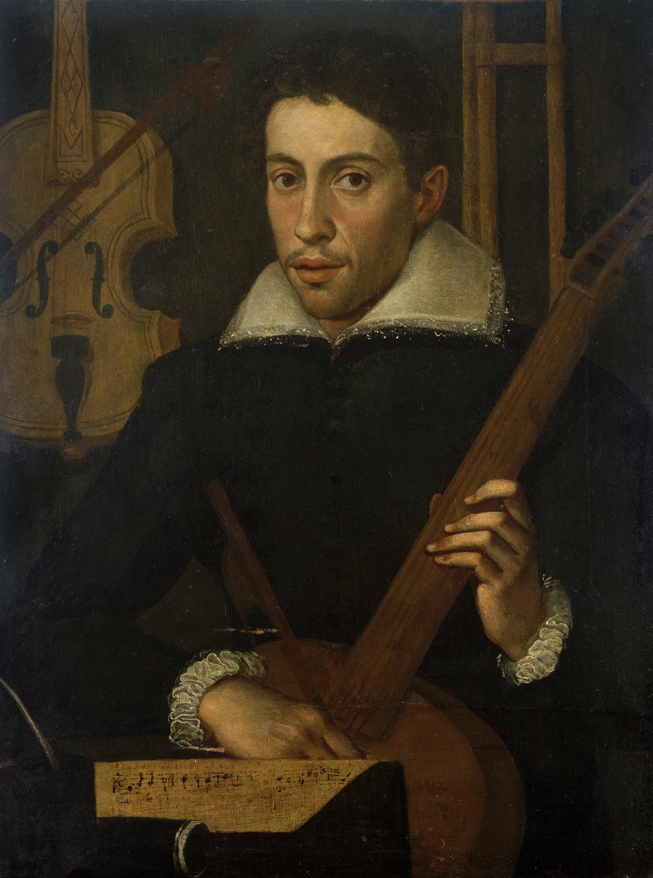 Portræt af en musiker, ca. 1570-1590 af Italian School