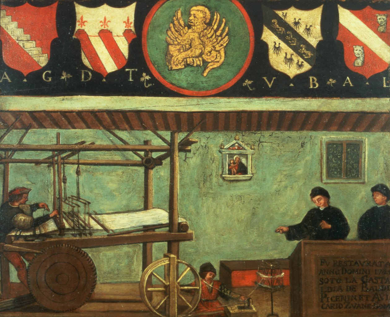 Tegn på Venetian Weavers Guild (panel) af Italian School
