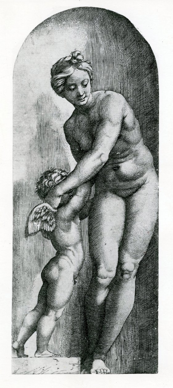 Venus og Amor, 17. århundrede af Italian School