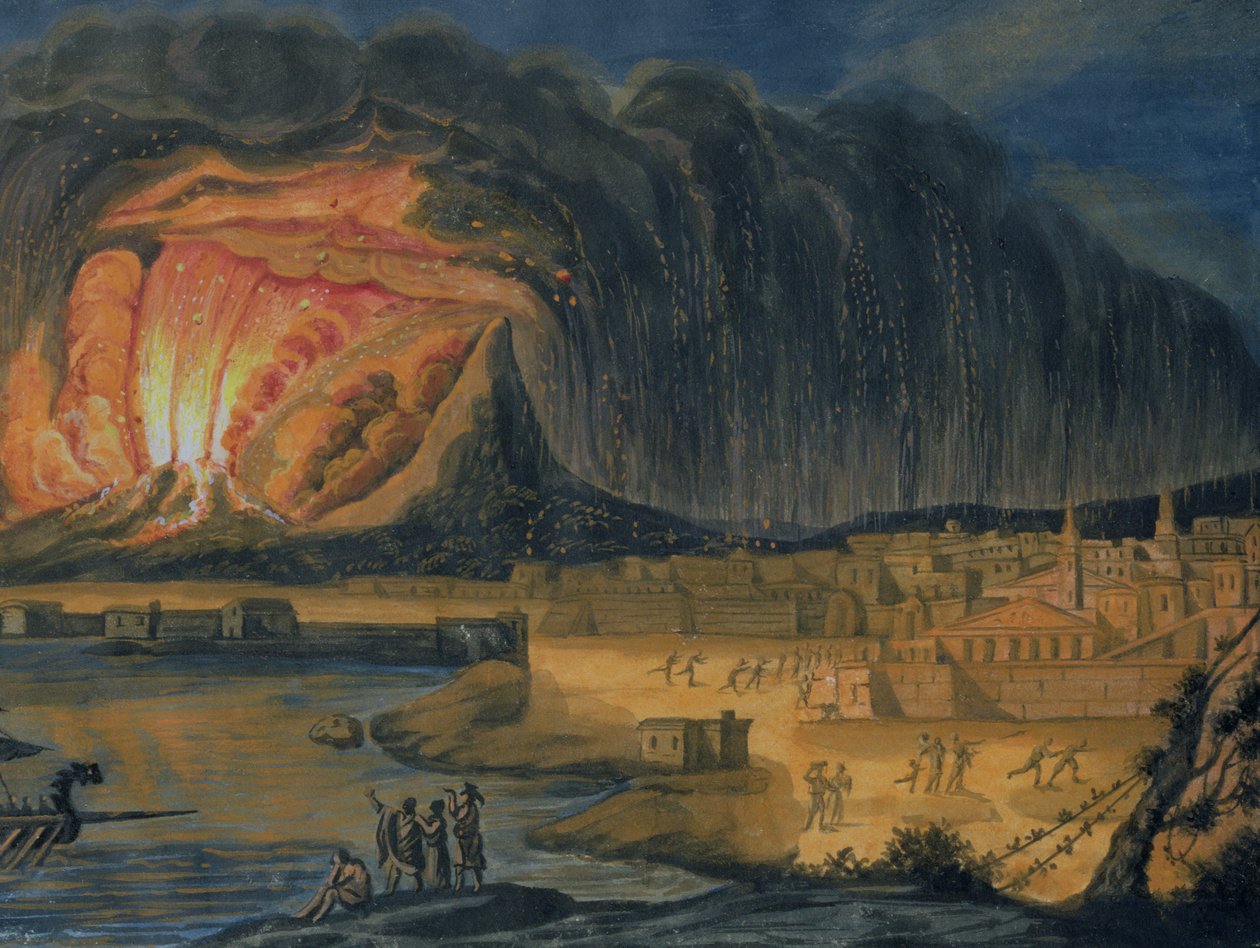 Vesuv i udbrud nær Napoli, ca. 1815 af Italian School