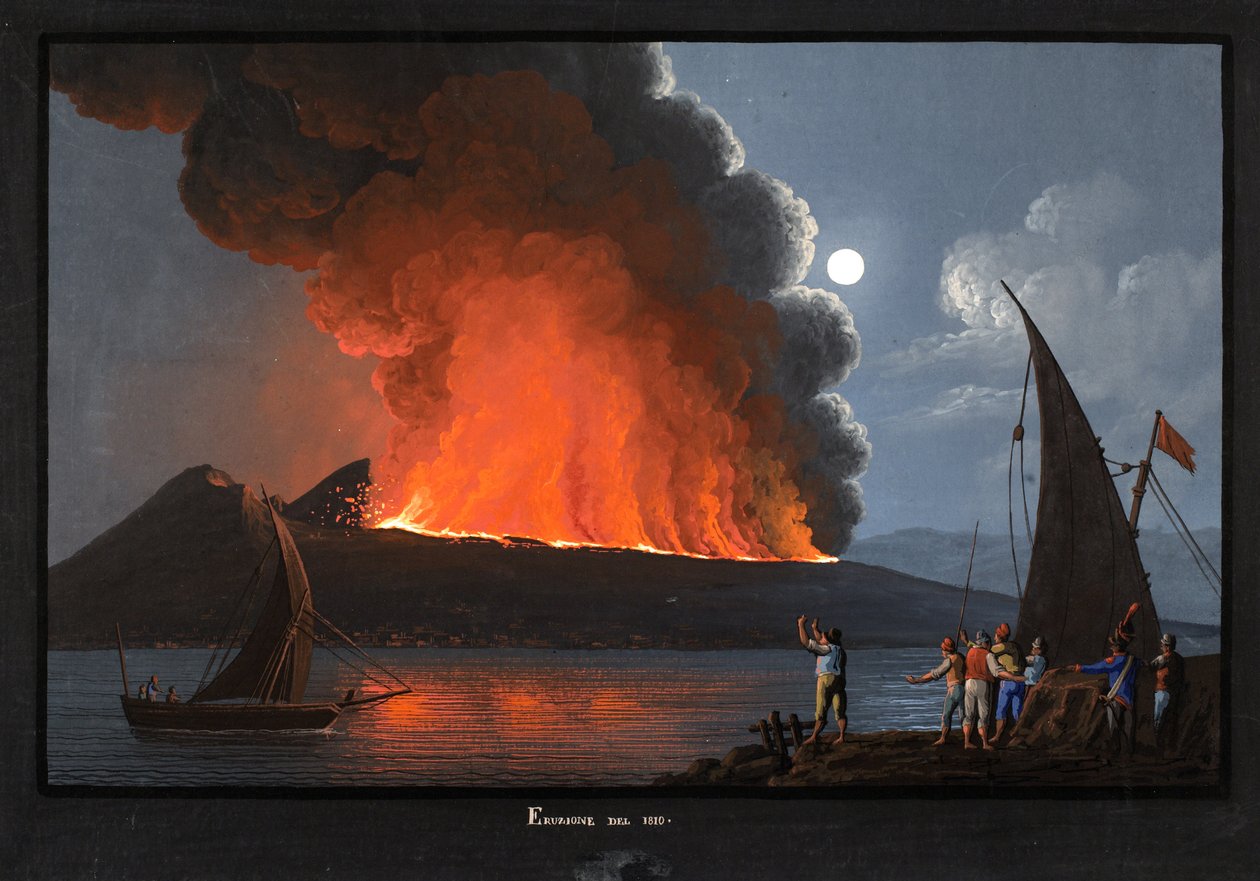 Vesuv, udbrud i 1810 af Italian School