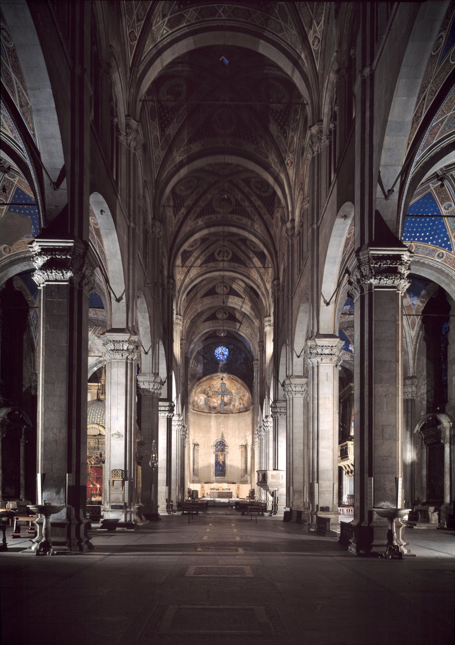 Udsigt over Lucca katedral af Italian School