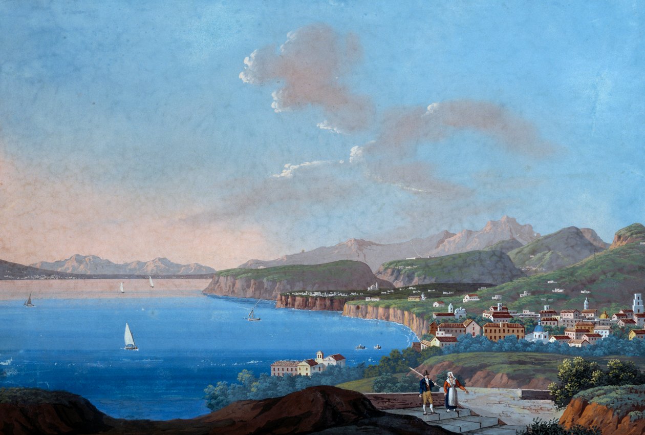 Udsigt over Sorrento (gouache) af Italian School
