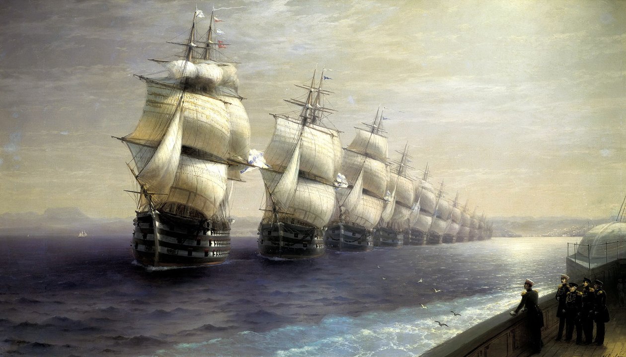 Parade af Sortehavsflåden i 1849, 1886 af Ivan Konstantinovich Aivazovsky