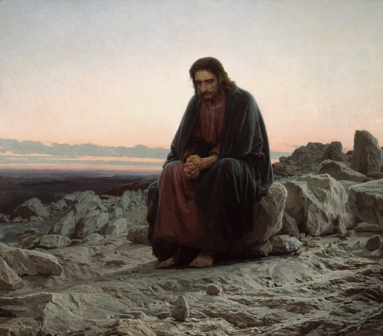Kristus i ørkenen af Ivan Nikolaevich Kramskoy