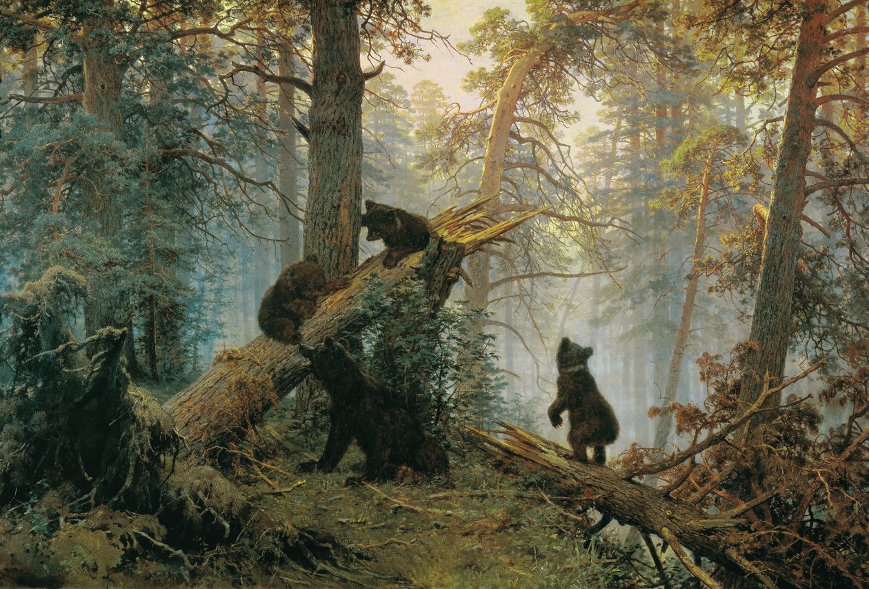 Morgen i en fyrreskov af Ivan Ivanovich Shishkin