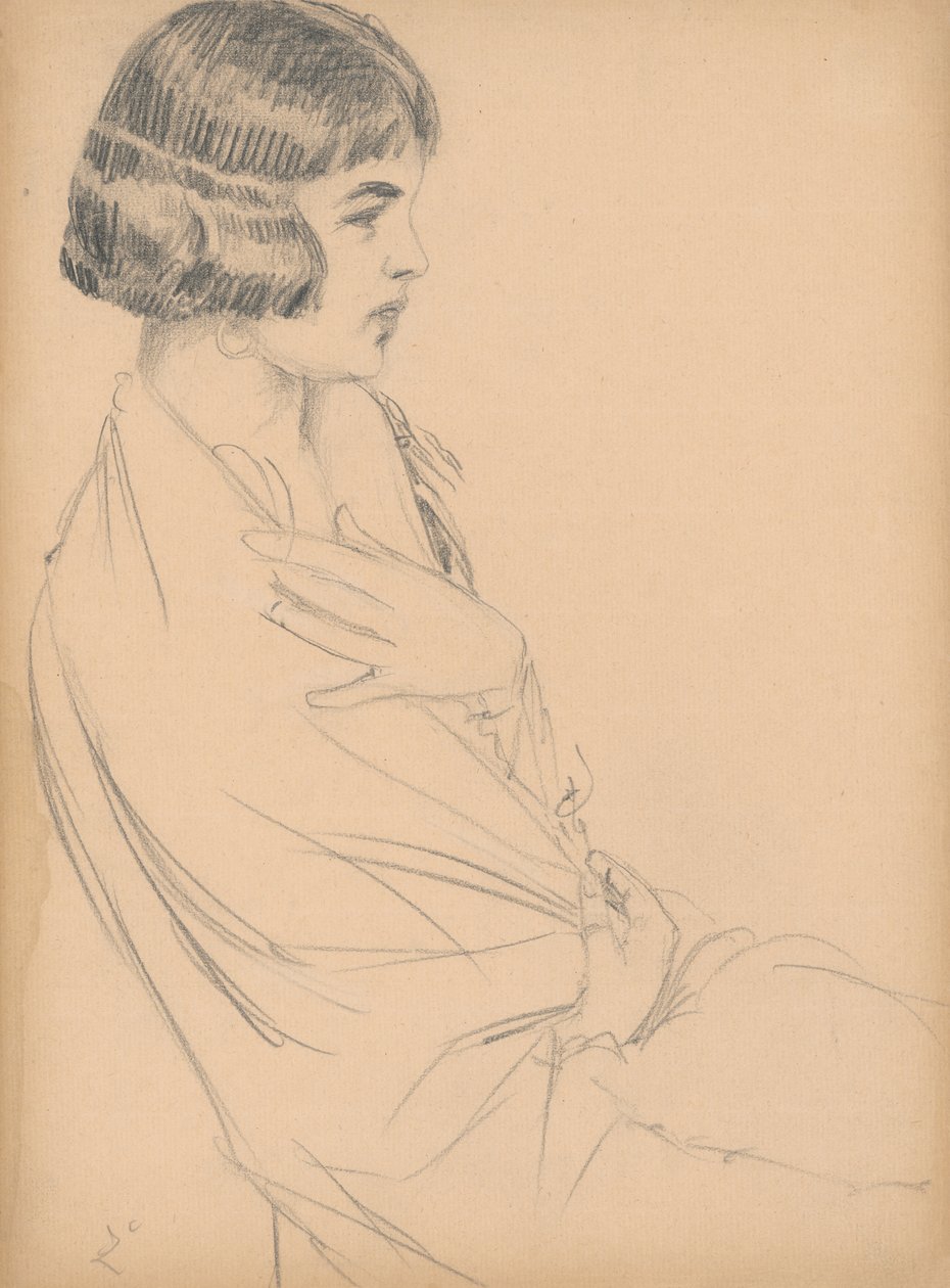 Siddende ung dame af Ivan Zabota