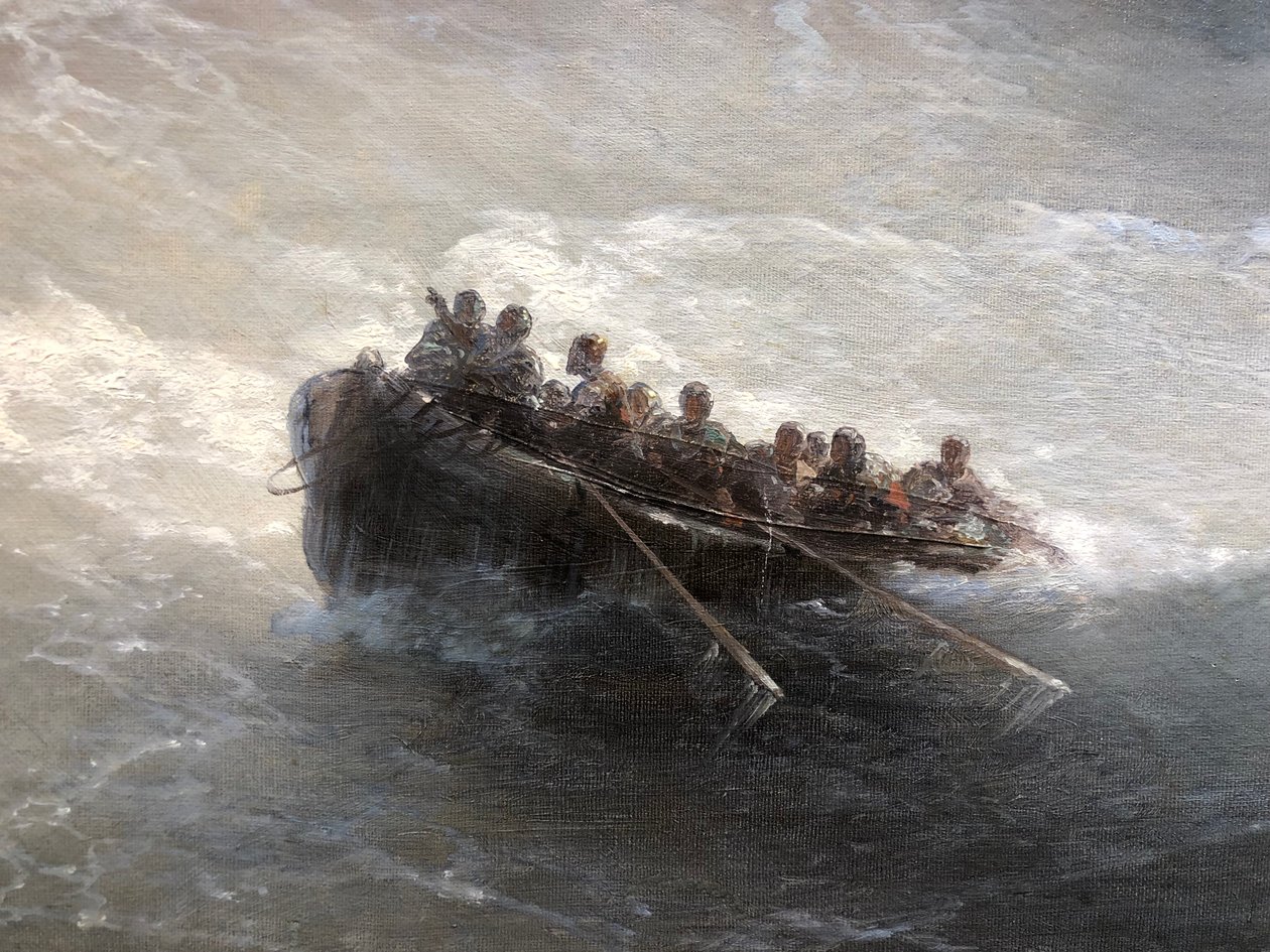 Fragment af båd med mennesker af Ivan Aivazovsky