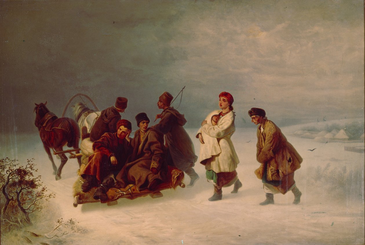 Rekrutternes farvel, 1860 af Ivan Ivanovich Sokolov