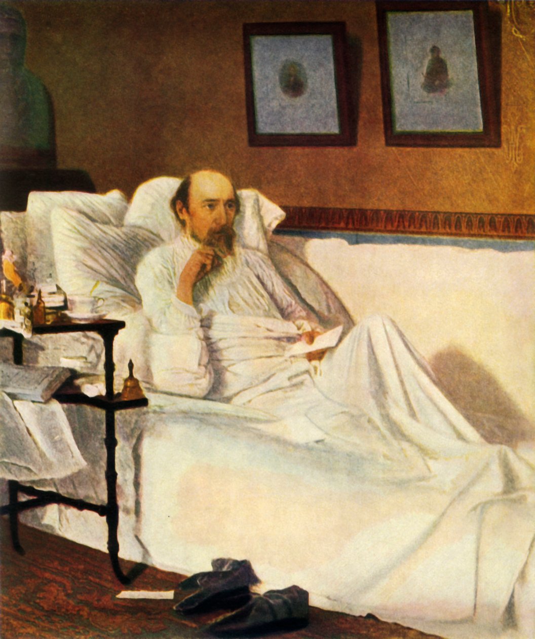 Portræt af Nekrasov, 1877, 1965. af Ivan Kramskoy