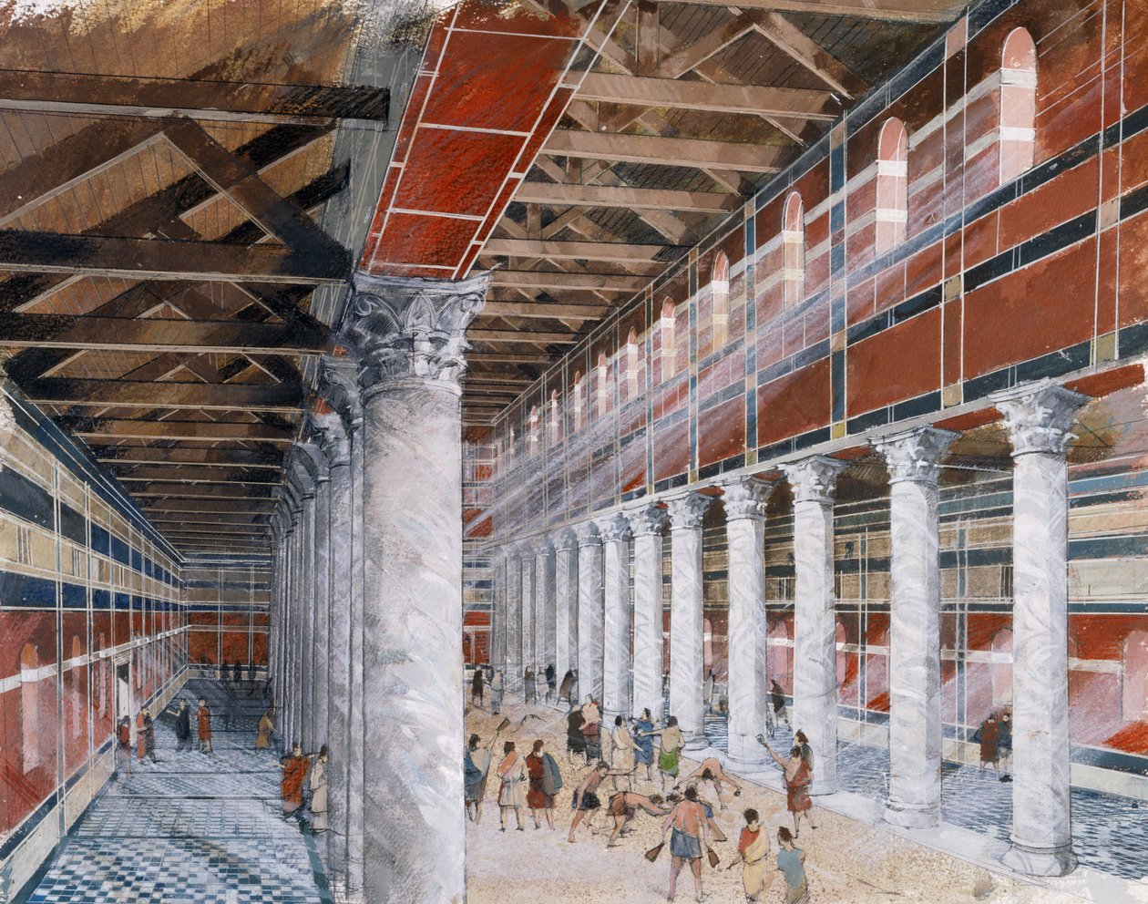 Baths basilika, Wroxeter romerske by af Ivan Lapper