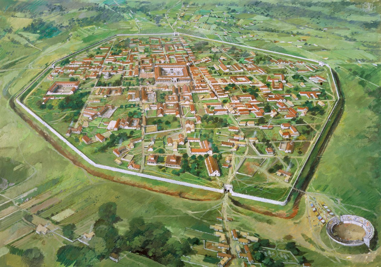 Silchester romerske bymure, c3. århundrede, 1990-2010. af Ivan Lapper