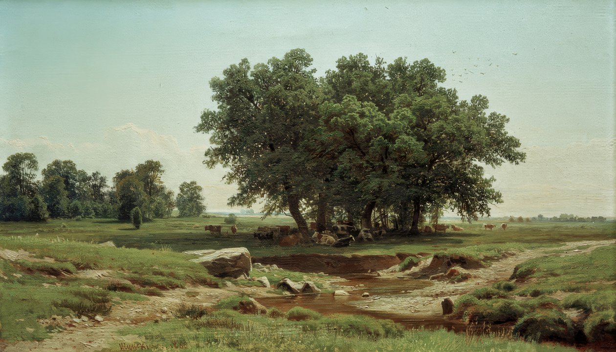 Unge egetræer af Ivan Ivanovich Shishkin
