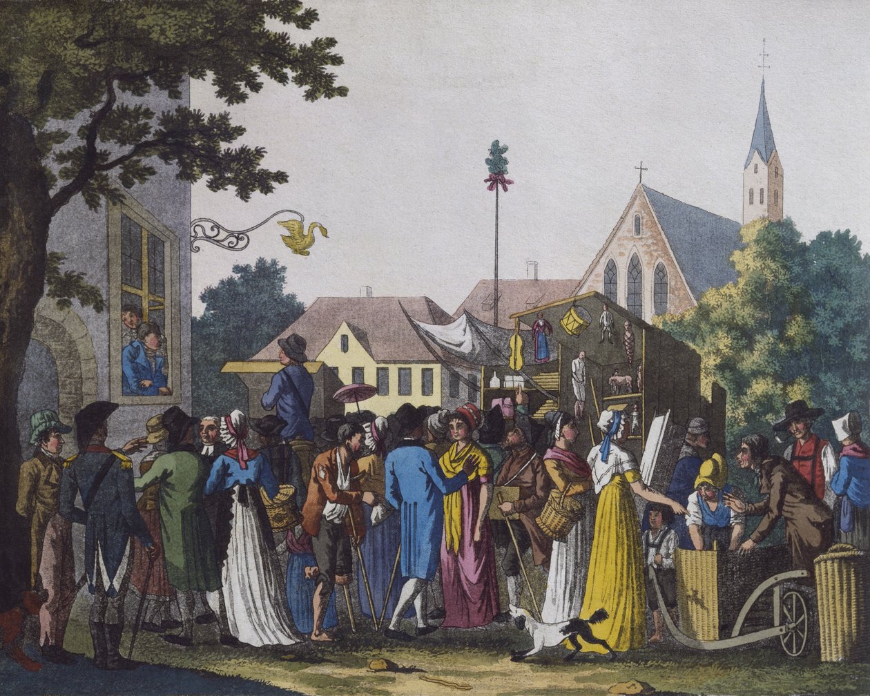 Marked, 1810 (farvegravering) af J. B. Wunder