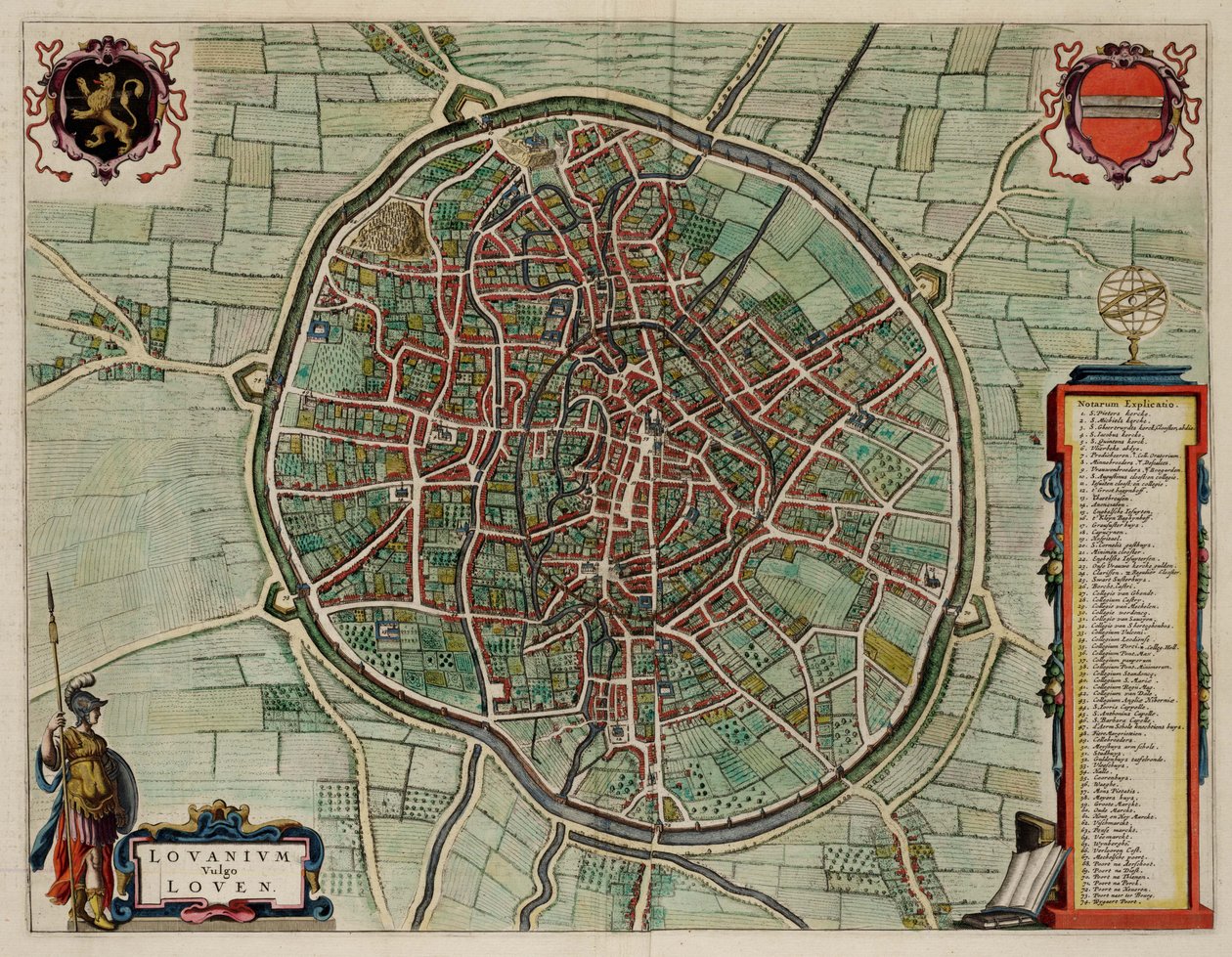 Leuven, Belgien; Atlas Van Loon af J. Blaeu