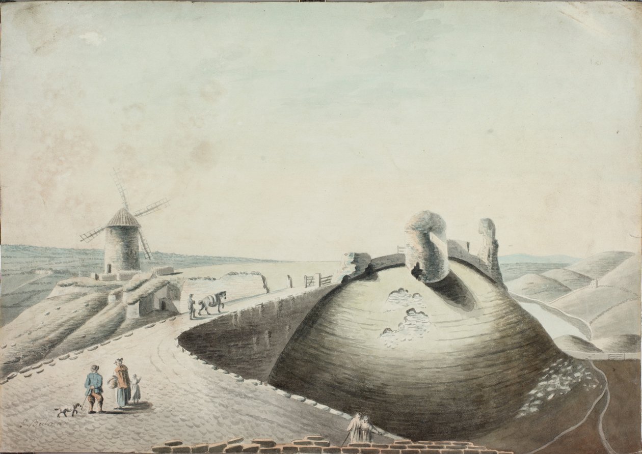Castle at Berwick-on-Tweed (blæk, blyant og wc på papir) af J. Bulman