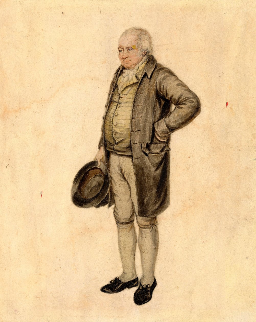 Portræt af Mr Bewick, trægraver (farve, blyant og wc på papir) af J. Richardson