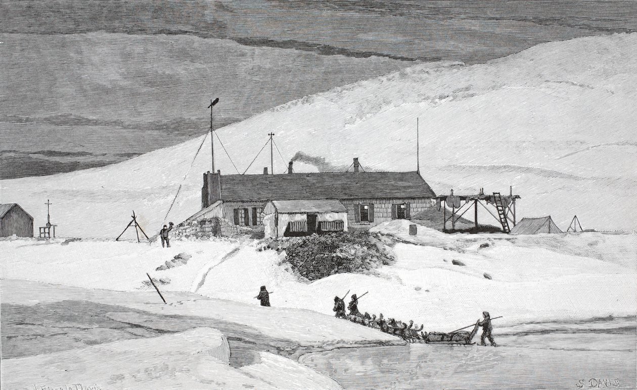 Fort Conger, Frinnell Land, 20. maj 1883, pub. London 1886 af J. Steeple Davis