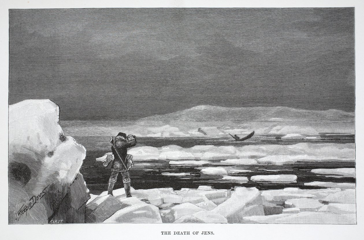 Jens Død, pub. London 1886 af J. Steeple Davis
