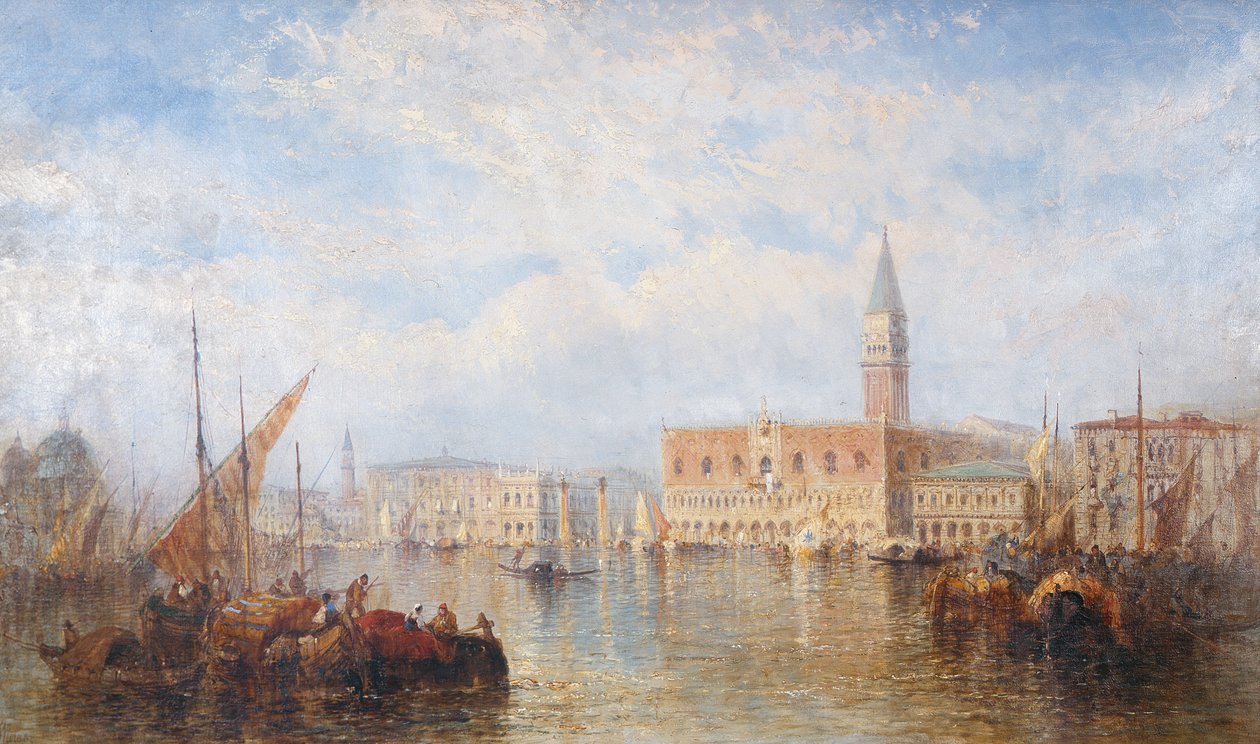 Udsigt over Palazzo Ducale, Venedig af J. Vivian