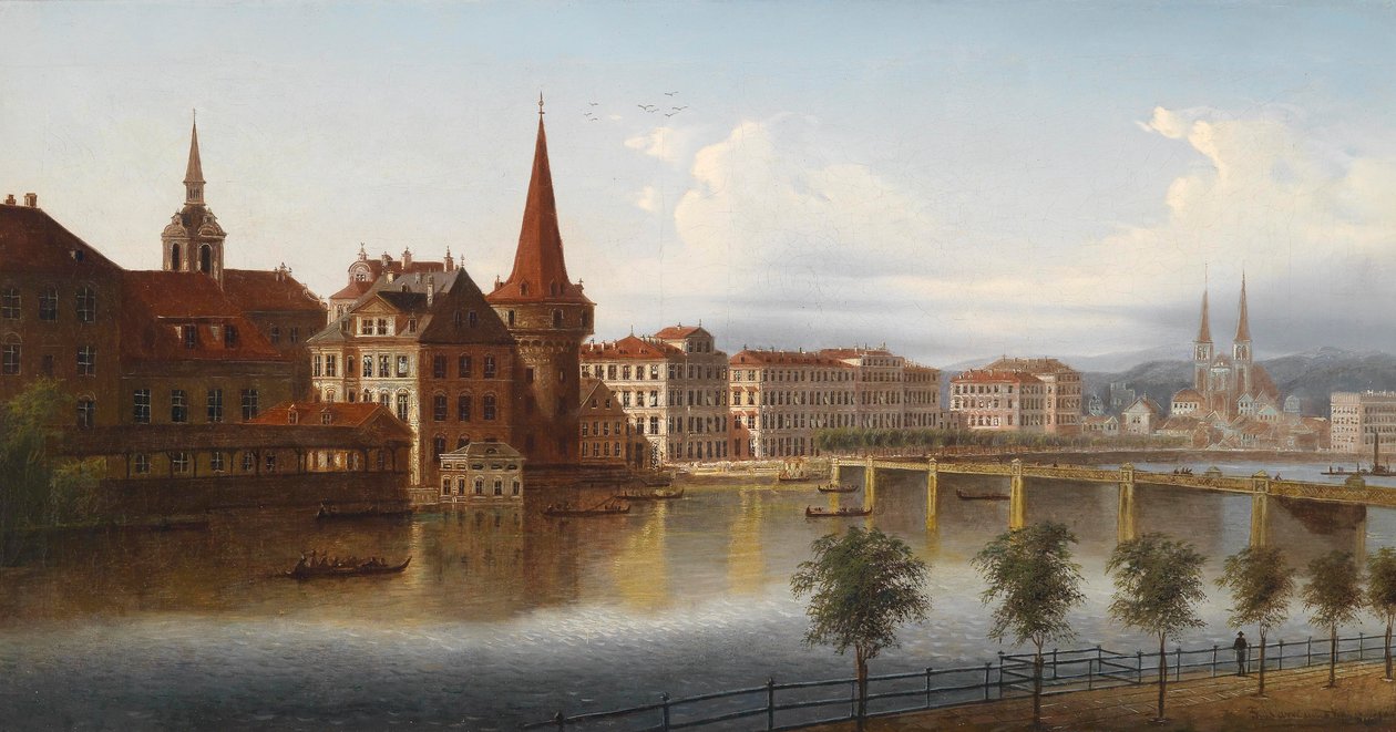 Udsigt over Luzern, Schweiz af J. Wilhelm Jankowsky