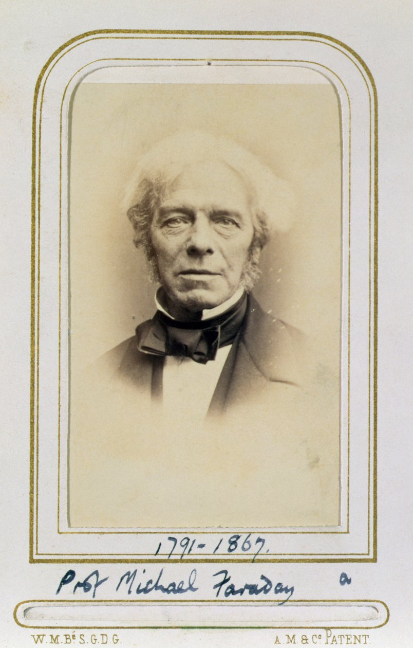 Portræt af Michael Faraday (1791-1867) (albumenprint) af J.C. Watkins