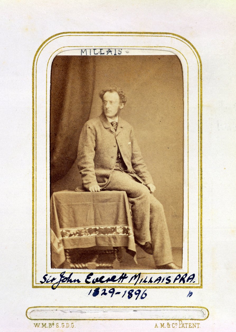 Portræt af Sir John Everett Millais (1829-96) (albumin print) af J.C. Watkins