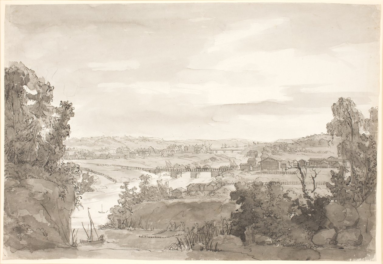 Udsigt over Kongsberg, Norge af Johan Christian Dahl