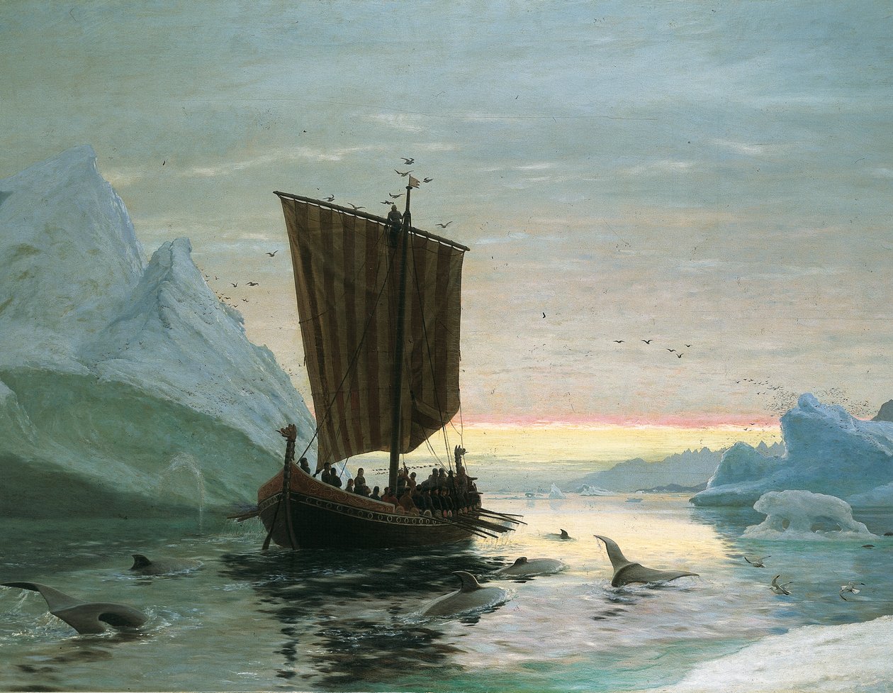 Erik Röde opdager Grønland, 1875 af J.E. Carl Rasmussen