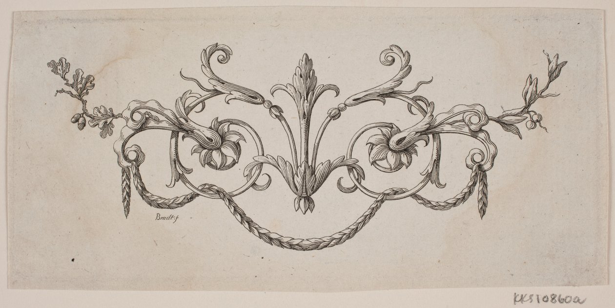 En blad og blomsterslyngning af J.F. Clemens