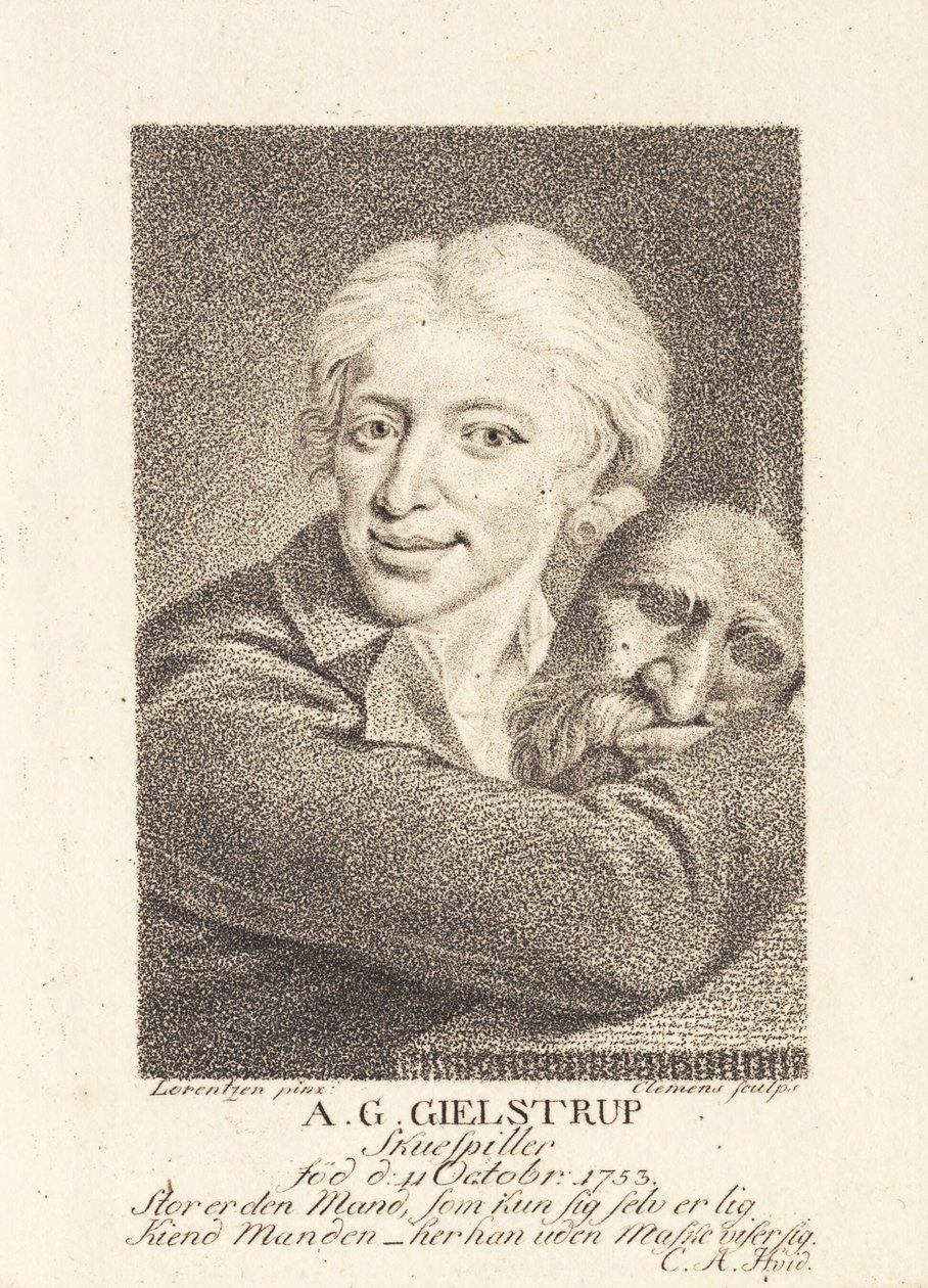 Skuespilleren Adam Gottlob Gielstrup (1753-1830) af J.F. Clemens
