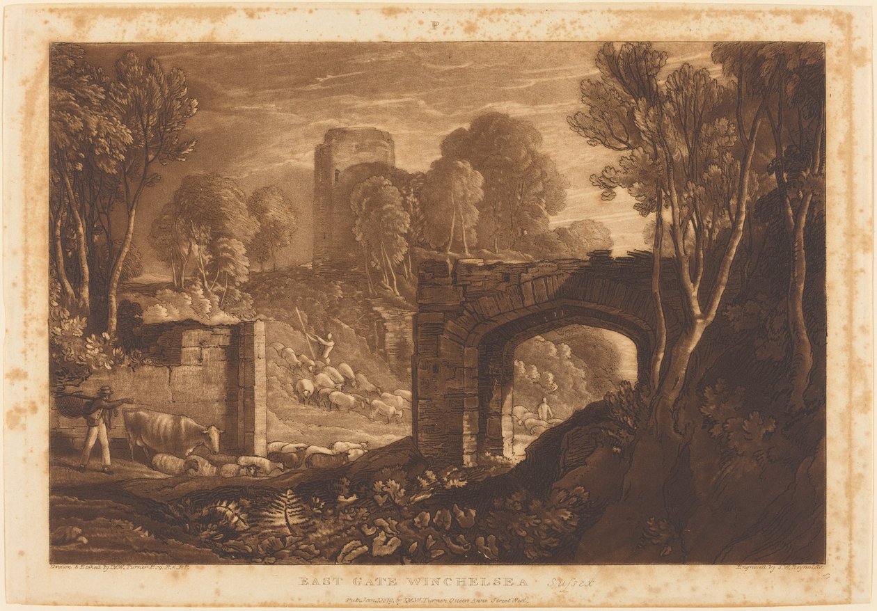 East Gate, Winchelsea, udgivet 1819. af Joseph Mallord William Turner