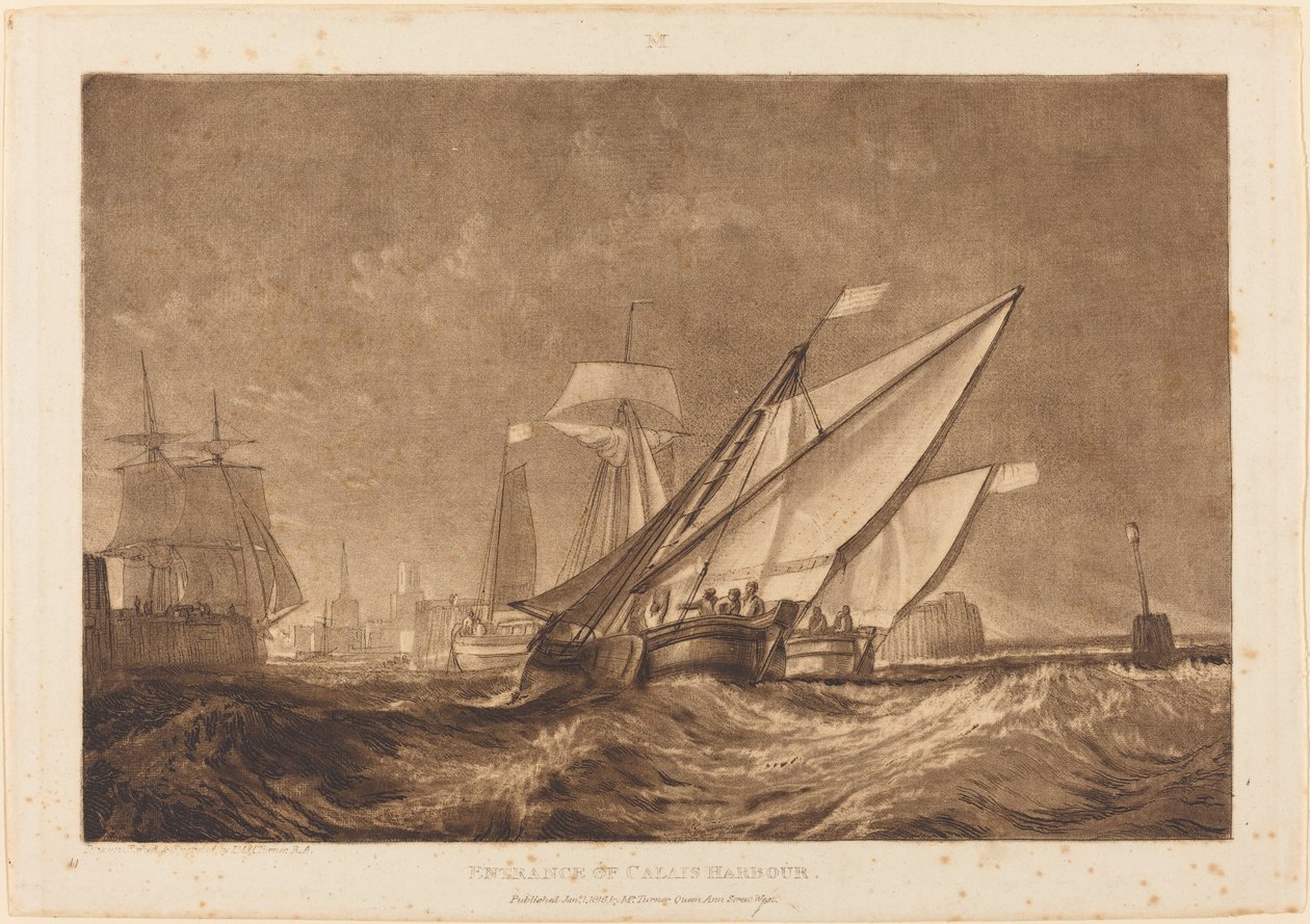 Indgangen til Calais Havn, udgivet 1816. af Joseph Mallord William Turner