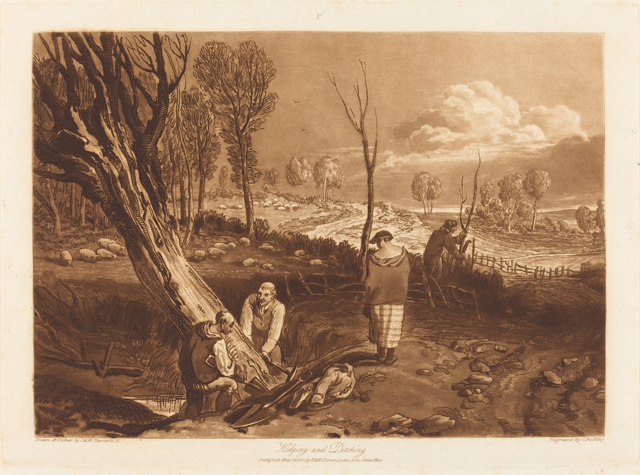 Hedging and Ditching, udgivet 1812. af Joseph Mallord William Turner
