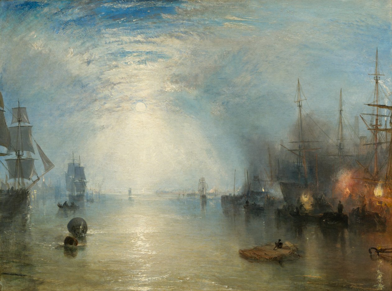 Keelmænd hæver i kul ved måneskin, 1835. af Joseph Mallord William Turner
