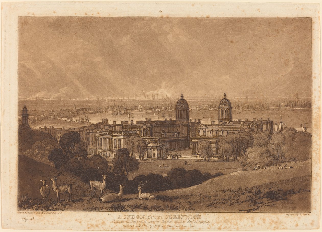 London fra Greenwich, udgivet 1811. af Joseph Mallord William Turner