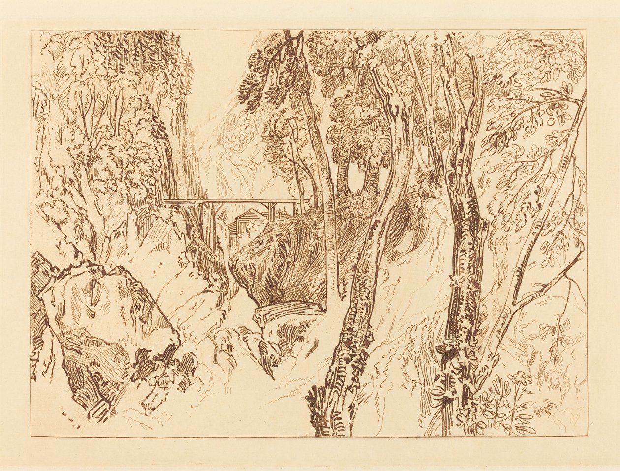 Mølle nær Grand Chartreuse, udgivet 1816. af Joseph Mallord William Turner