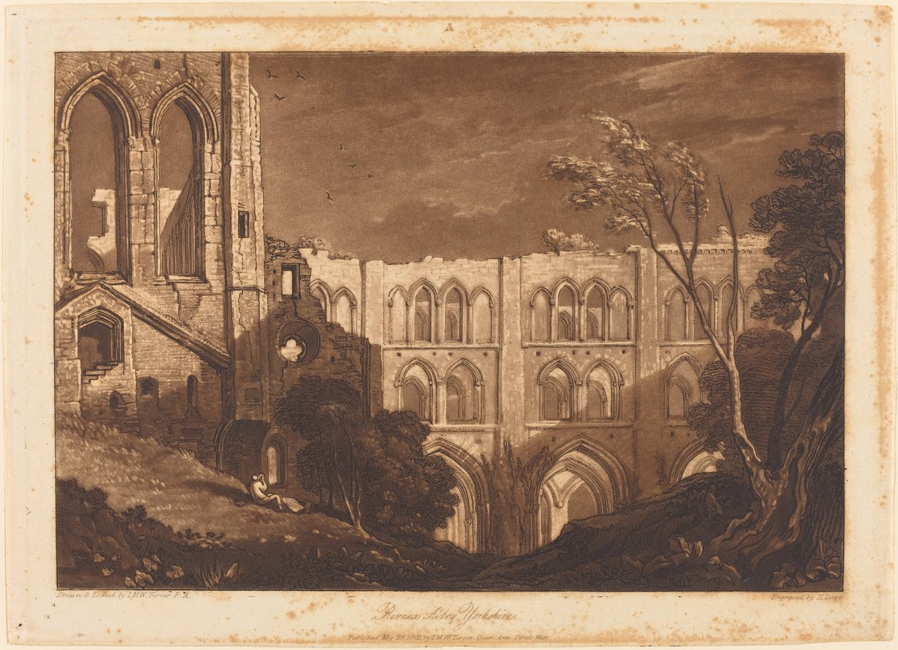 Rivaux Abbey, udgivet 1812. af Joseph Mallord William Turner